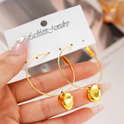 New Heart Pendant Drop Earrings