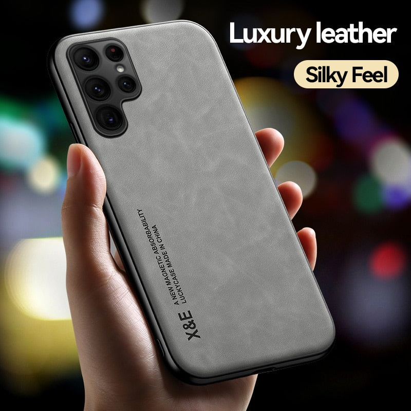 Magnetic Sheepskin Leather Case For Samsung Galaxy - BestShop
