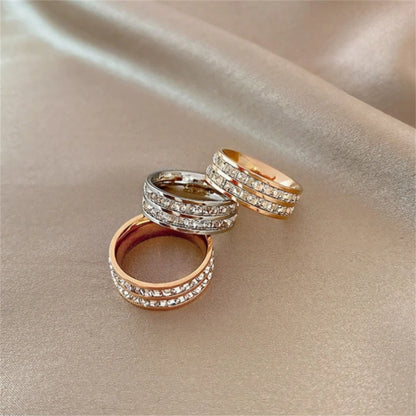 Luxury Double Rowed Square Zircon Ring