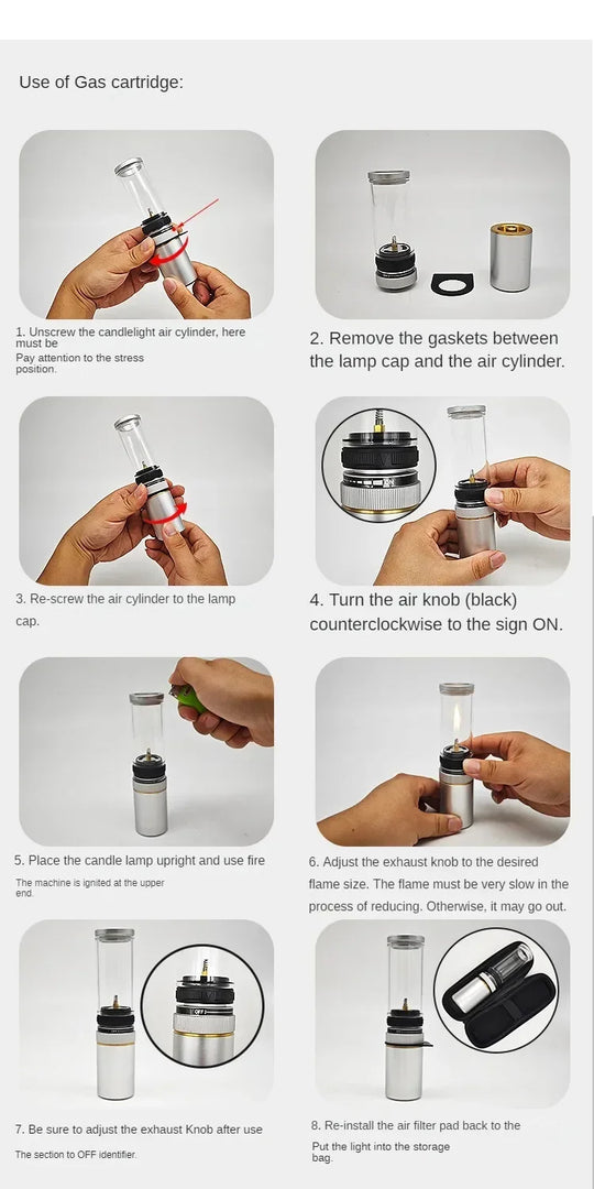 Mini Portable Outdoor Camping Gas Candle