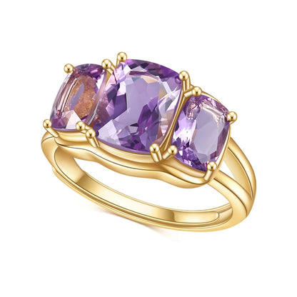 Bague en quartz fumé et citrine
