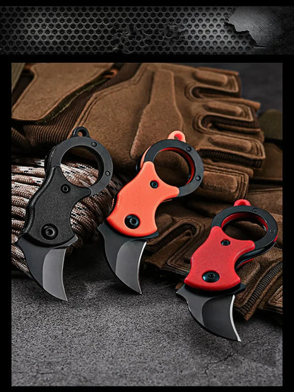 Cuchillo plegable para exteriores EDC, garra de zorro, cortador de collar, cuchillo de bolsillo portátil para acampar y autodefensa, novedad de 2024 