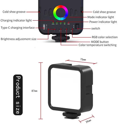 Mini RGB Hot Boot Live Photography LED