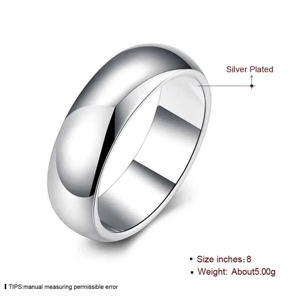 925 Sterling Silver Round Circle Ring