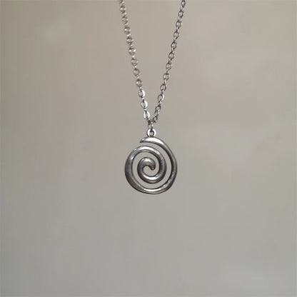 Vintage Spiral Vortex Pendant Necklace