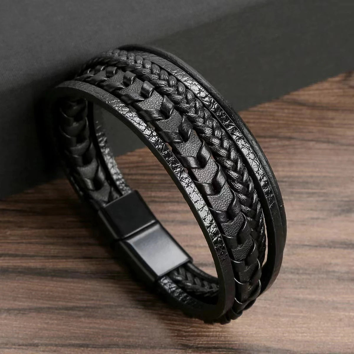 Multi-Layered Vintage Leather Bracelet