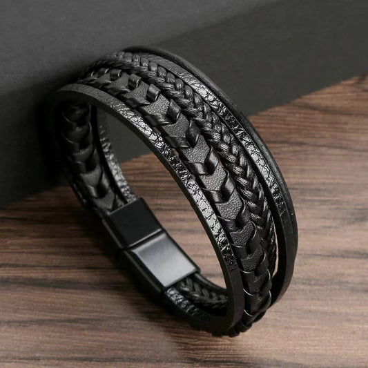Multi-Layered Vintage Leather Bracelet