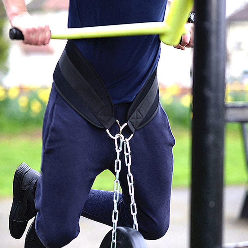 Thick Neoprene Weight Lifting Belt with Chain Dipping Belt - BestShop