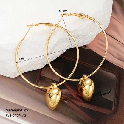 New Heart Pendant Drop Earrings