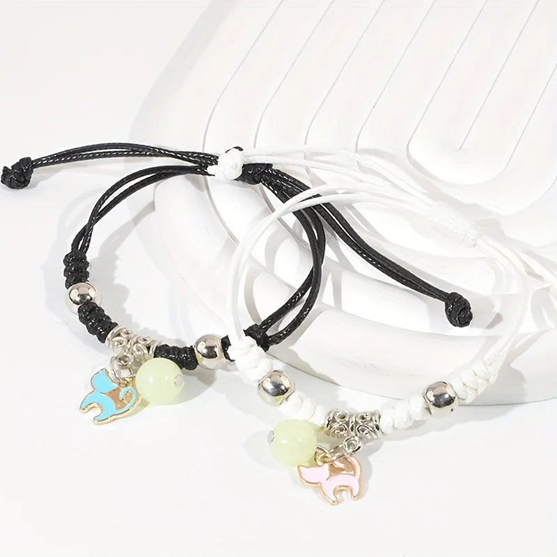Fashion Luminous Beads Star Couple Bracelet