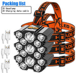 Load image into Gallery viewer, USB Rechargeable Headlamp Portable 5LED Headlight Built in Battery - BestShop