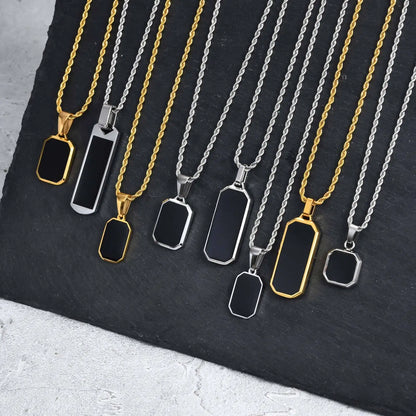 Casual Black Enamel Necklaces