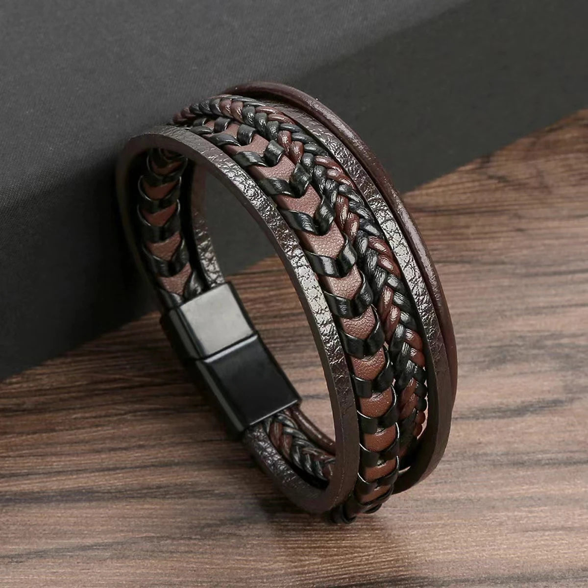 Multi-Layered Vintage Leather Bracelet
