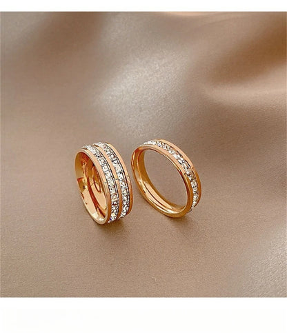 Luxury Double Rowed Square Zircon Ring