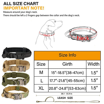 Durable Tactical Dog Collar and Leash