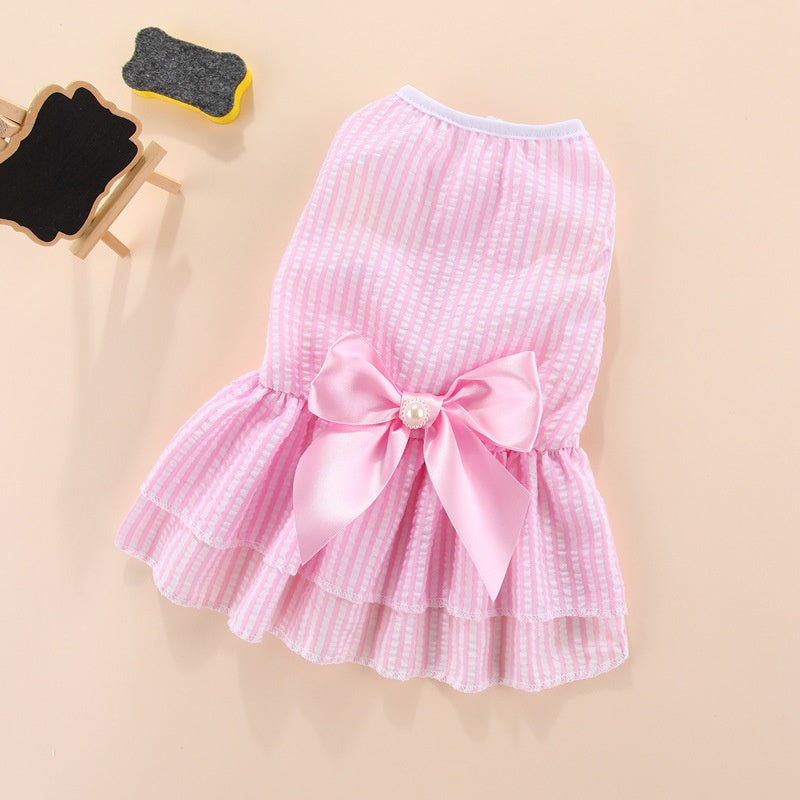 Puppy vertical striped butterfly skirt