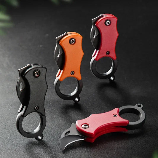 Cuchillo plegable para exteriores EDC, garra de zorro, cortador de collar, cuchillo de bolsillo portátil para acampar y autodefensa, novedad de 2024 
