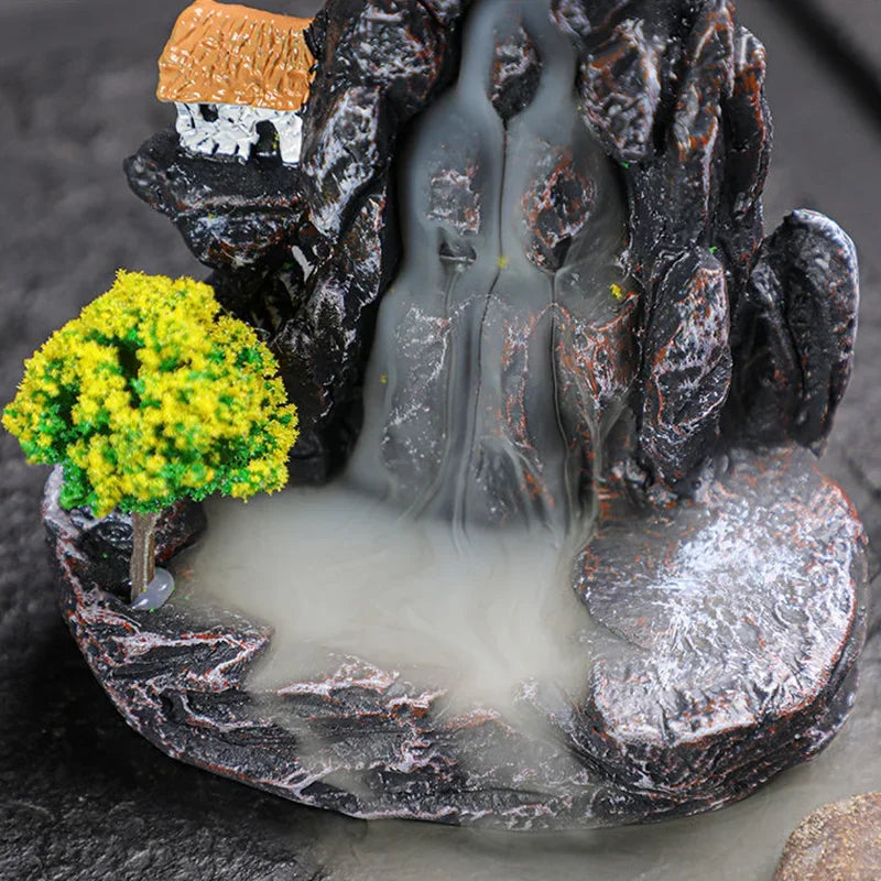 Porte-encens à refoulement, brûleur d'encens en cascade, décoration d'intérieur, ornement d'aromathérapie, cônes d'encens avec cônes d'encens à refoulement 
