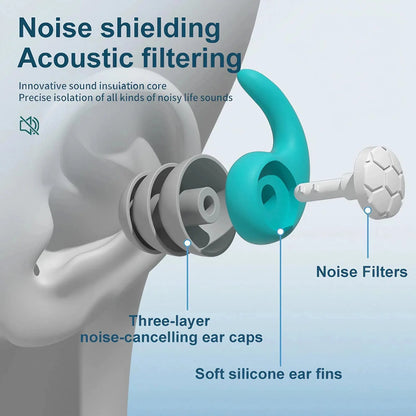 Soft Silicone Earplugs with Noise Cancellation