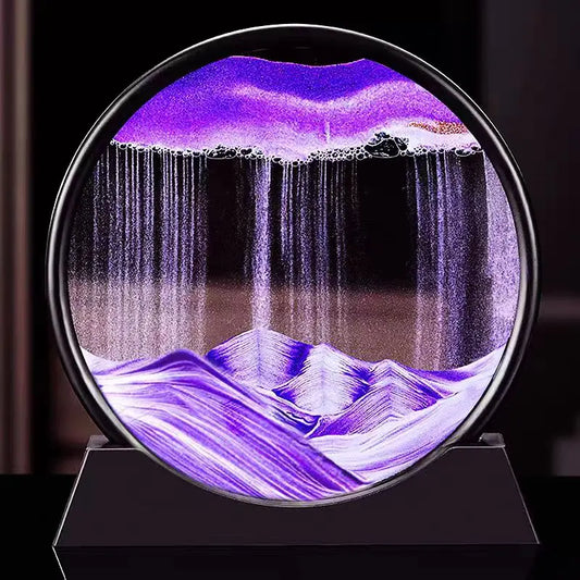 3D Moving Sand Art Round Glass Decor Gift