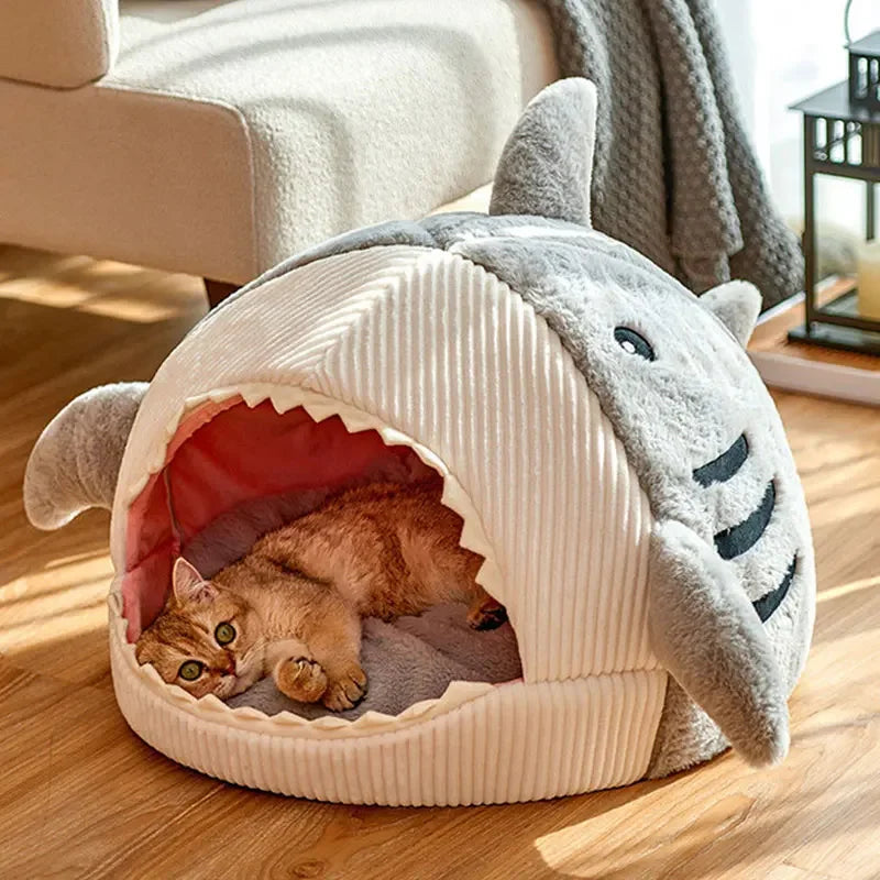 Warm Cat Beds Cartoon Shark