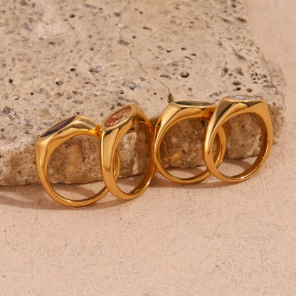 E.B.belle Horse Eye Zircon Seal Ring