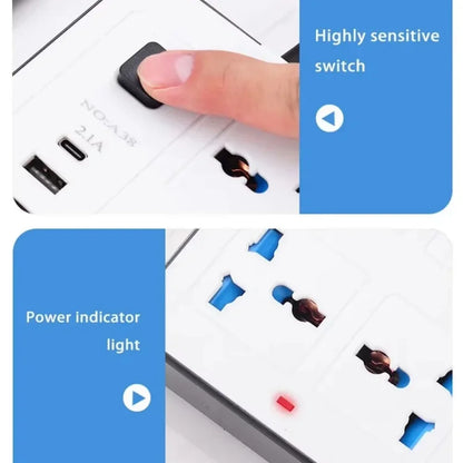 Universal Power Strip TypeC USB Port