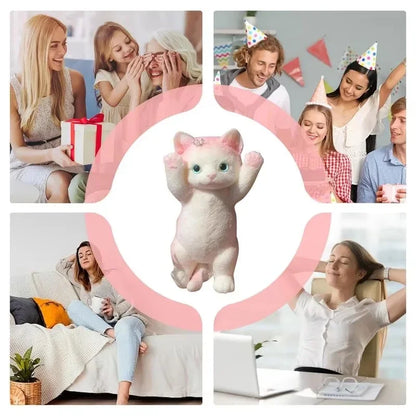Squishy Cute Flocking Cat Stress Relief Toy