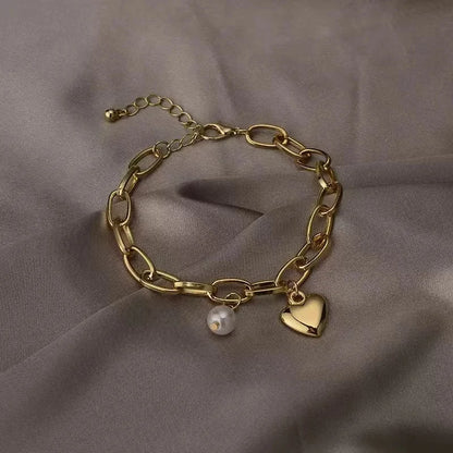 Vintage Style Pearl Love Bracelet