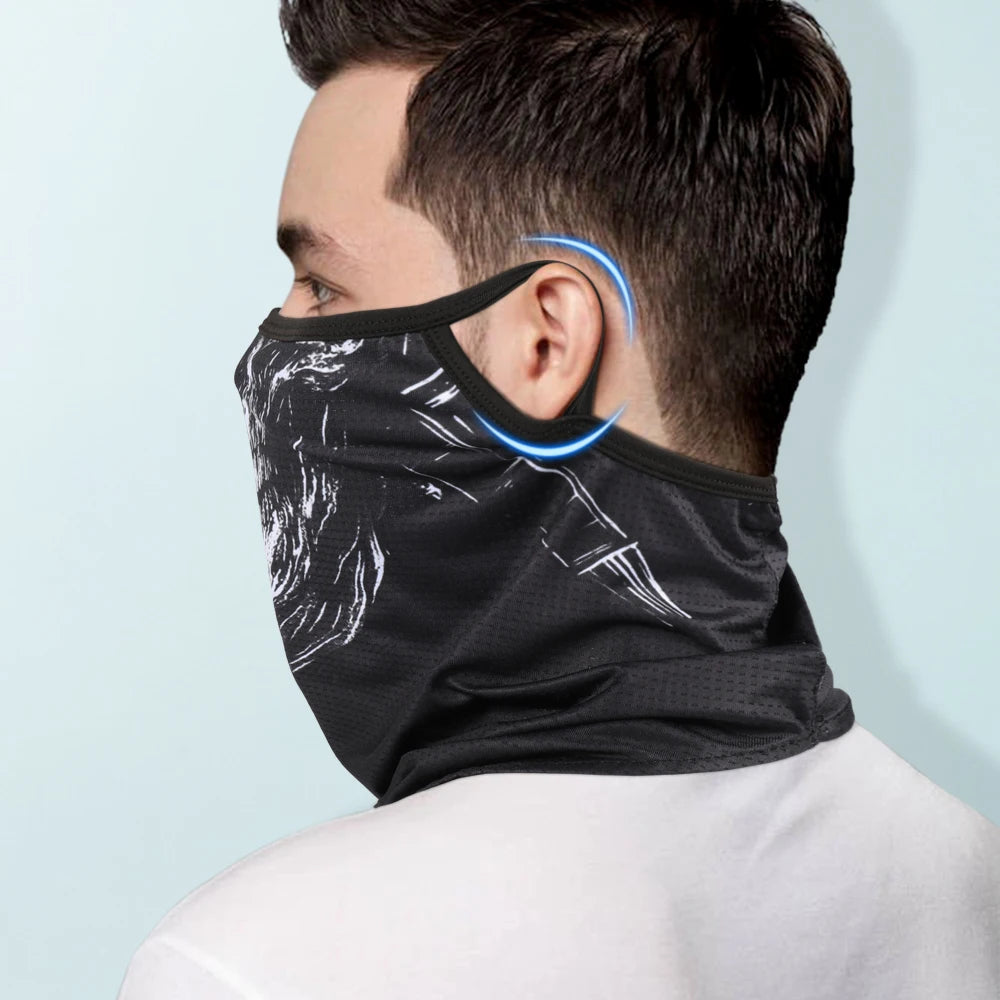 3D Skull Summer Hanging Ear Triangle Scarf