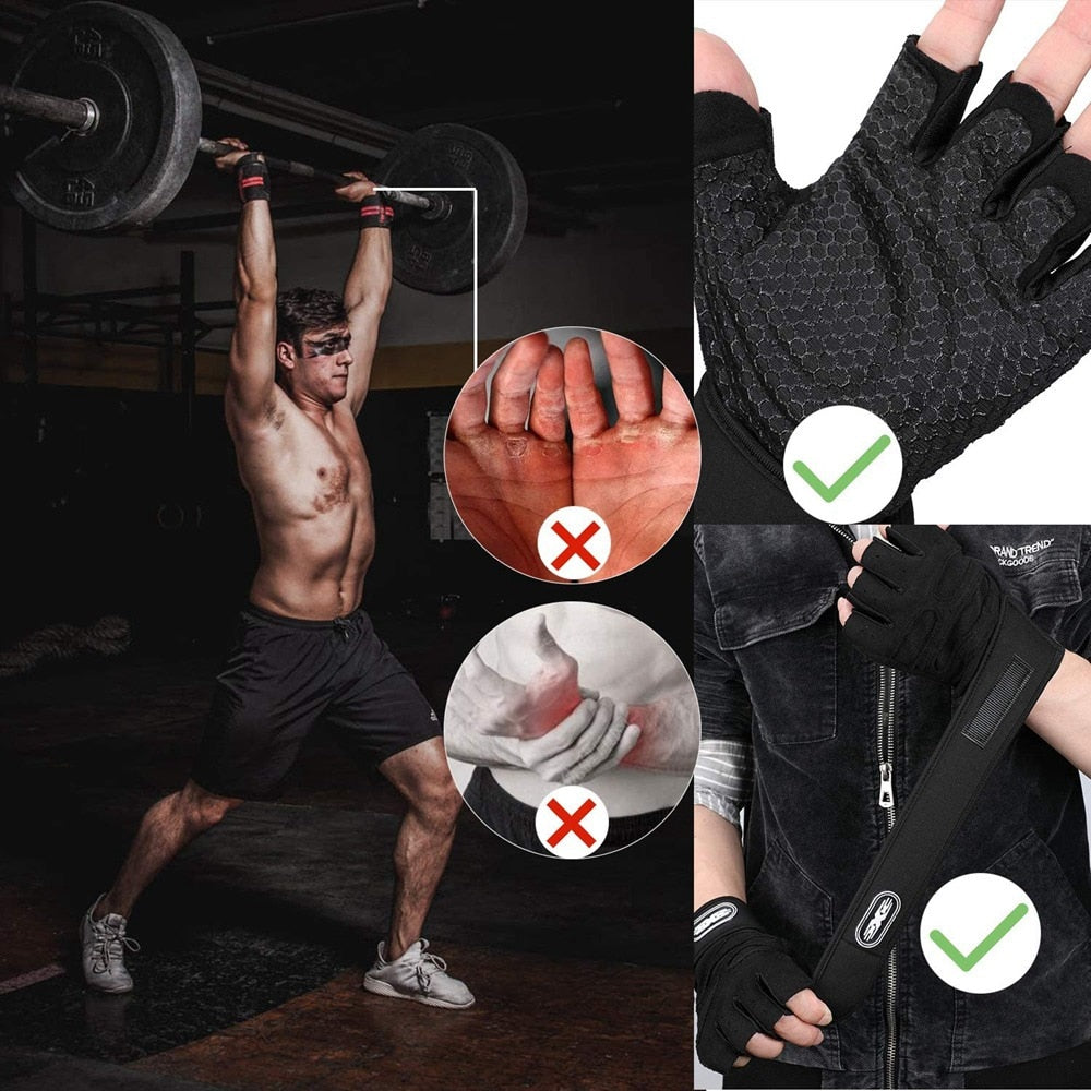 Workout Gloves for Men Women Weight Lifting Half Finger Glove - BestShop