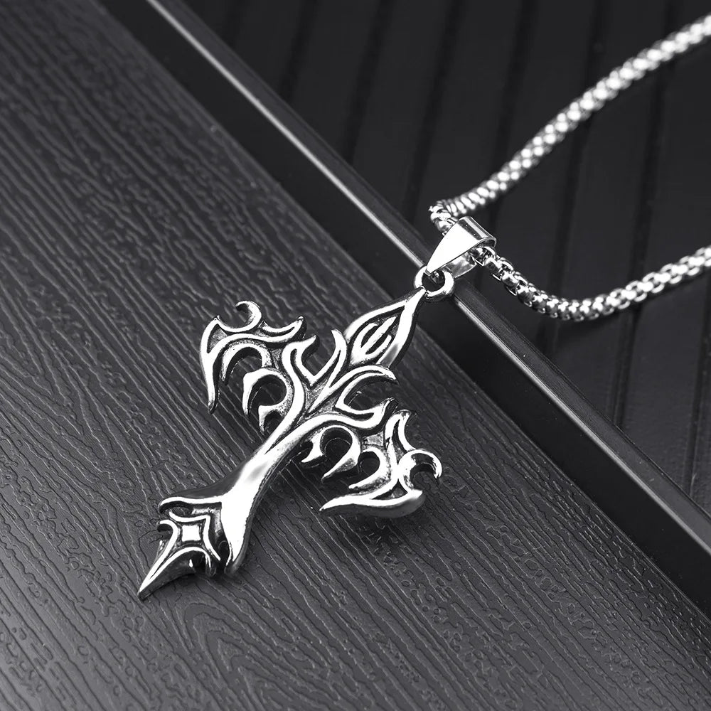 ZAKOL Hip Hop Cross Pendant Necklace