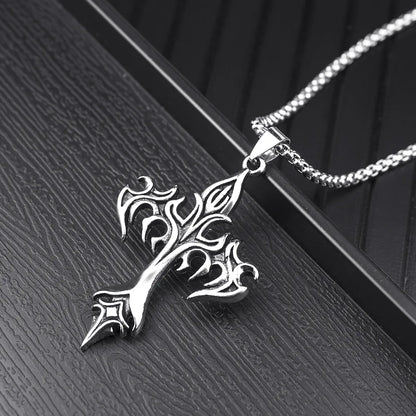 ZAKOL Hip Hop Cross Pendant Necklace