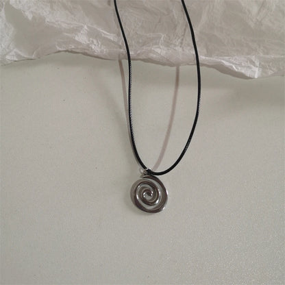 Vintage Spiral Vortex Pendant Necklace