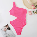 Load image into Gallery viewer, One Shoulder Ribbed Monokini Swimsuit - BestShop
