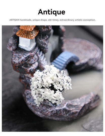 Porte-encens à refoulement, brûleur d'encens en cascade, décoration d'intérieur, ornement d'aromathérapie, cônes d'encens avec cônes d'encens à refoulement 