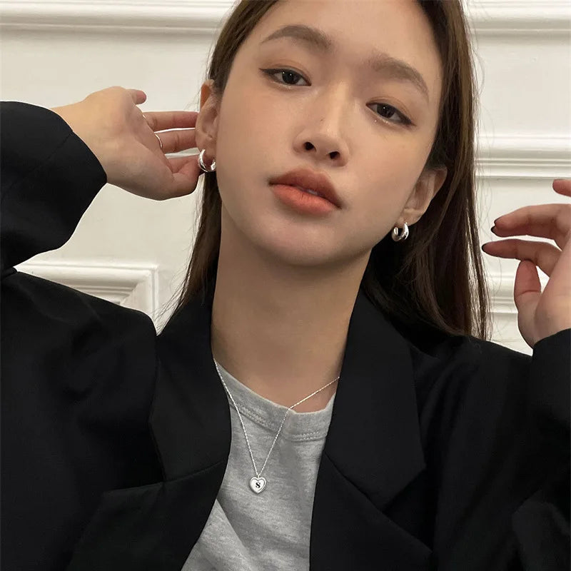 ANENJERY Geometric Hoop Earrings