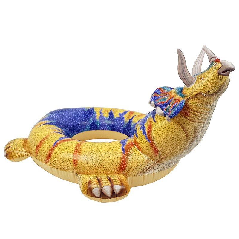 Summer Inflatable Dinosaur Pool Floats Simulation Triceratops Swimming Ring Outdoor Water Game Vacation Party Toy Gifts For Kids - BestShop