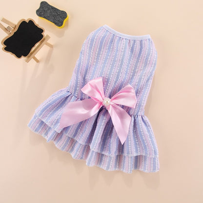 Puppy vertical striped butterfly skirt