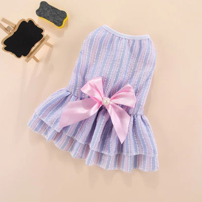 Puppy vertical striped butterfly skirt
