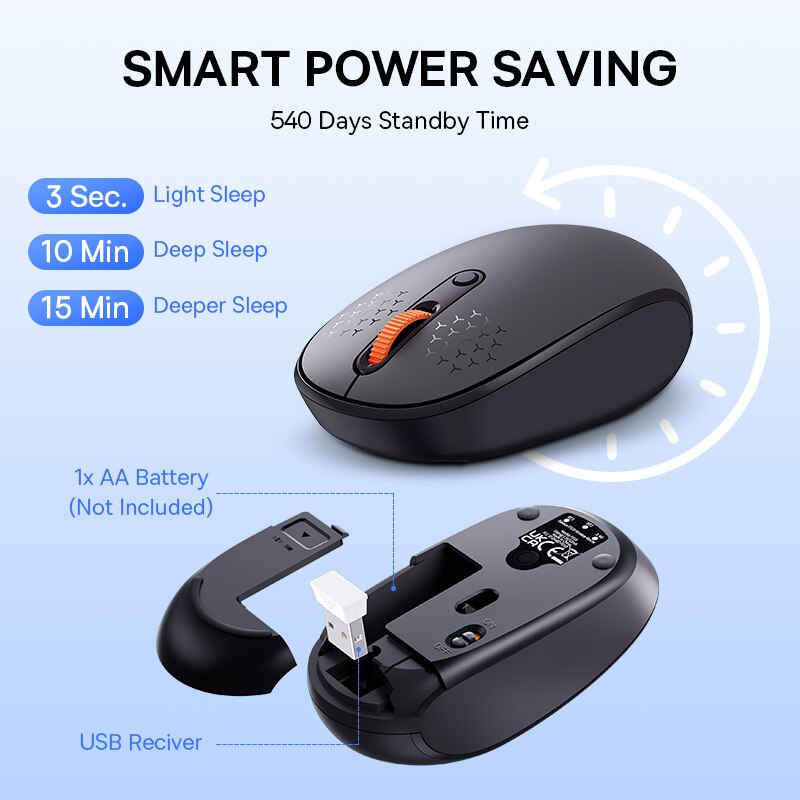 Baseus F01B Mouse Wireless Bluetooth 5.0 Mouse Silent Click - BestShop