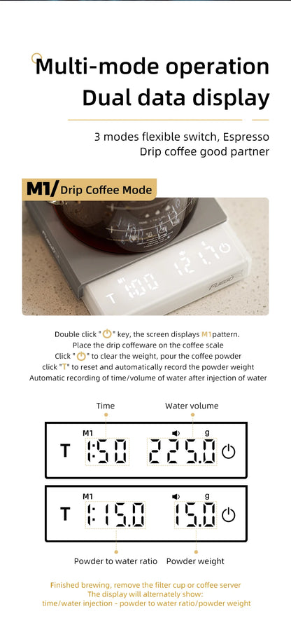 Fuego Kitchen Coffee Scale with Timer