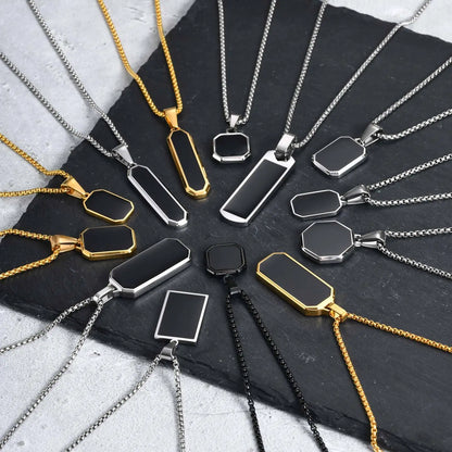 Casual Black Enamel Necklaces