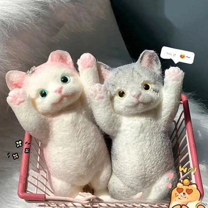 Squishy Cute Flocking Cat Stress Relief Toy