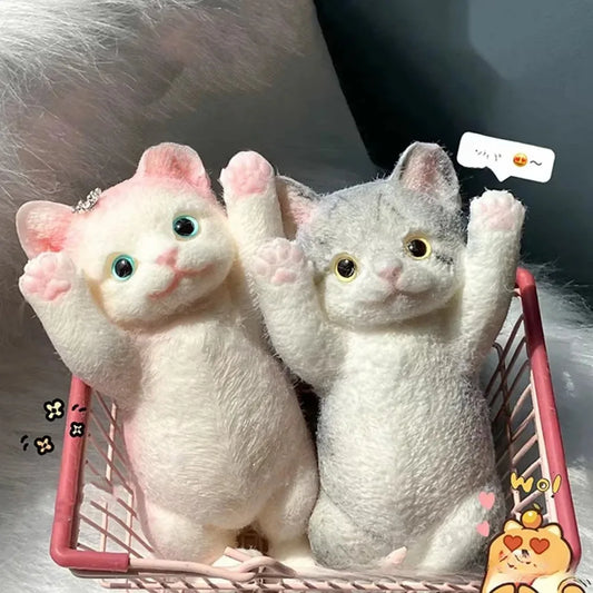 Squishy Cute Flocking Cat Stress Relief Toy