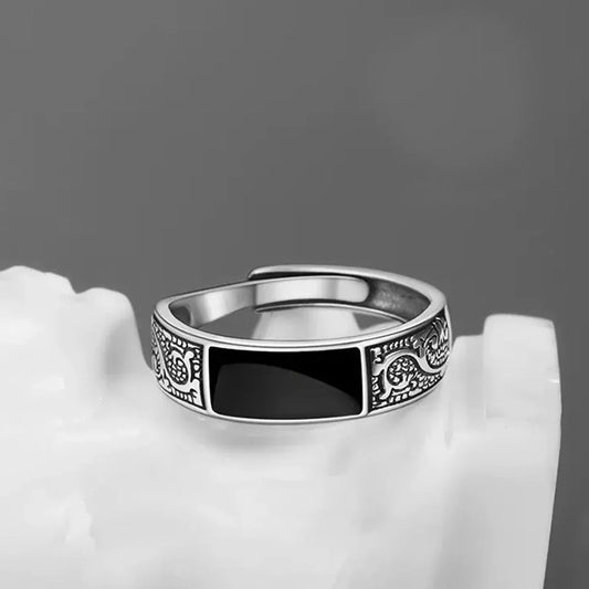New Vintage Dragon Pattern Steel Ring