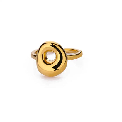 Gold Color Cute Bubble Letters Rings