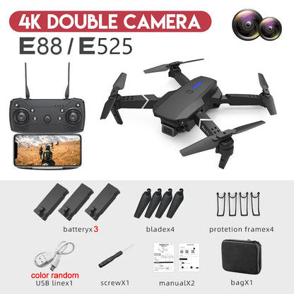 E88Pro Foldable RC Drone 4K/1080P HD Cam