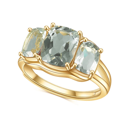 Bague en quartz fumé et citrine