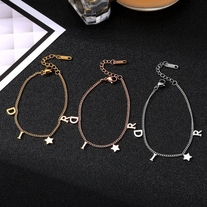 Korea New Fashion Letter Star Pendant Bracelet